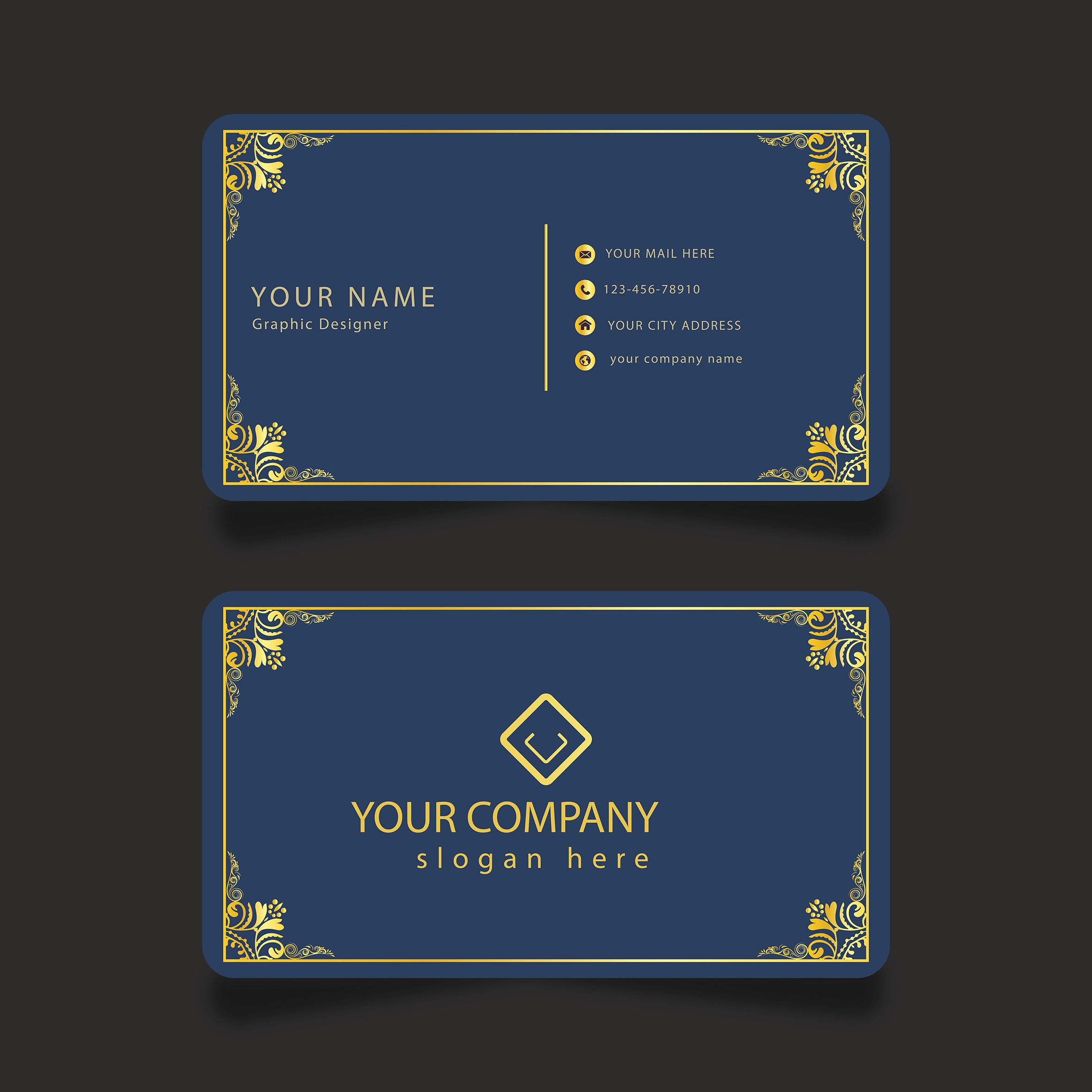Luxury Gold Foil Blue a1
